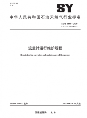 流量計運行維護規程石油天然氣標準∕T 6890-2020