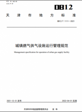 城鎮燃氣供氣設施運行管理規范DB12/T 1111—2021